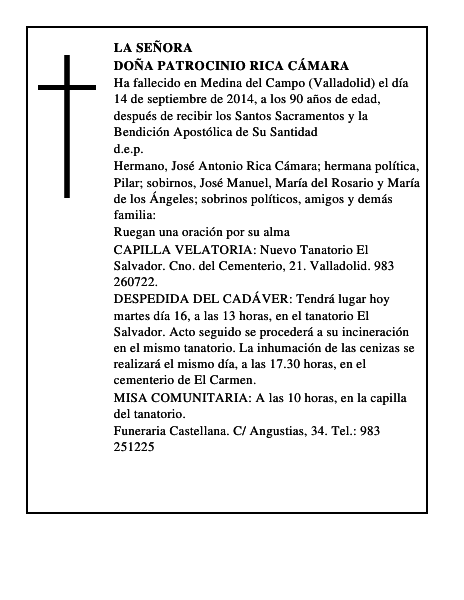 Doña Patrocinio Rica Cámara
