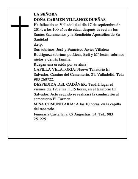 Doña Carmen Villahoz Dueñas