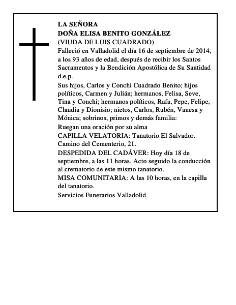 Doña Elisa Benito González