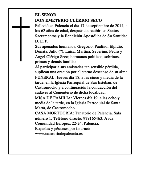 Don Emeterio Clérigo Seco