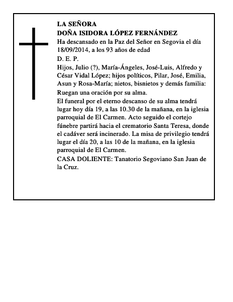 Doña Isidora López Fernández
