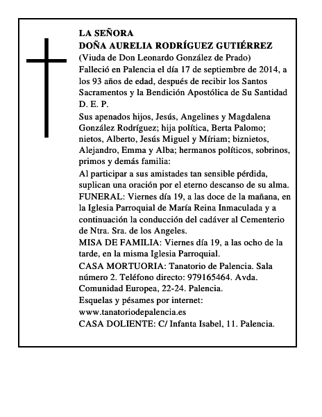 Doña Aurelia Rodríguez Gutiérrez