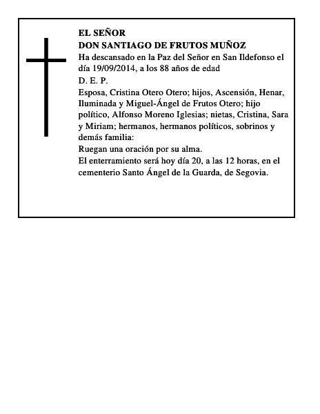 Don Santiago de Frutos Muñoz