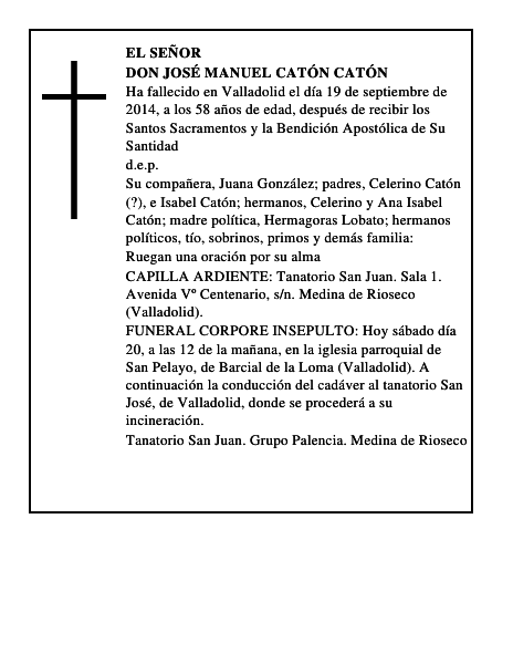 Don José Manuel Catón Catón