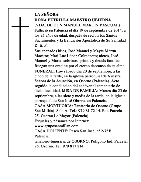 Doña Petrilla Maestro Ubierna
