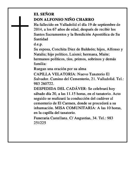 Don Alfonso Niño Charro