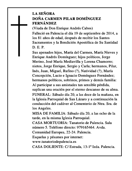 Doña Carmen Pilar Domínguez Fernández