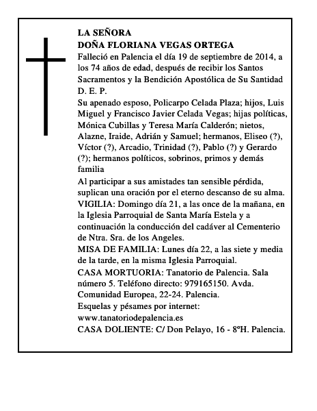 Doña Floriana Vegas Ortega