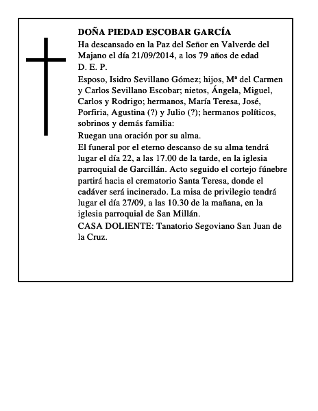 Doña Piedad Escobar García
