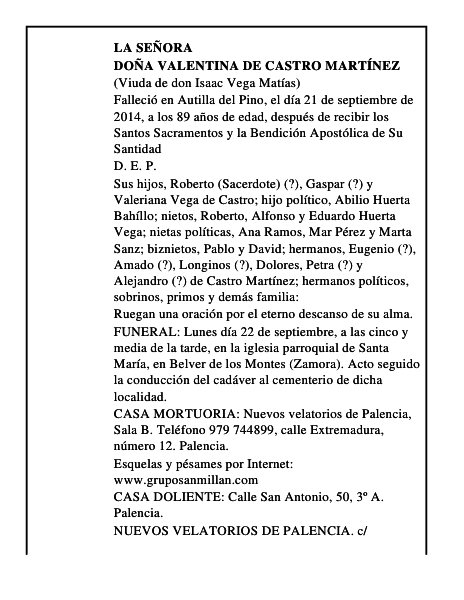 Doña Valentina de Castro Martínez