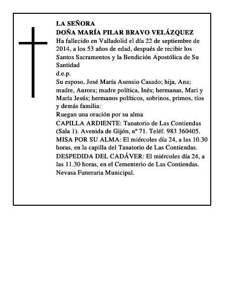 Doña María Pilar Bravo Velázquez