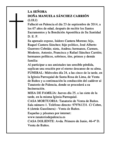 Doña Manuela Sánchez Carrión