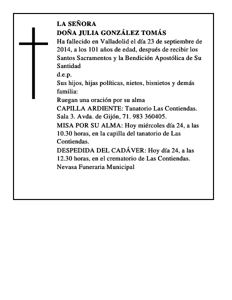 Doña Julia González Tomás