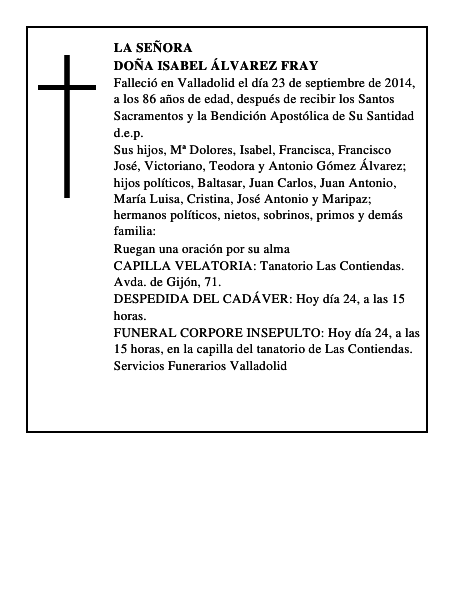 Doña Isabel Álvarez Fray