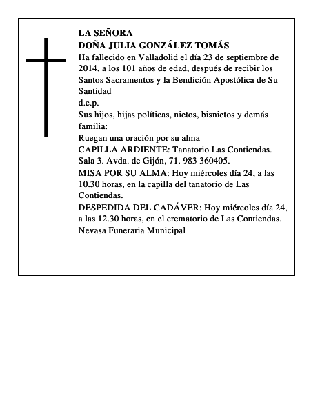 Doña Julia González Tomás