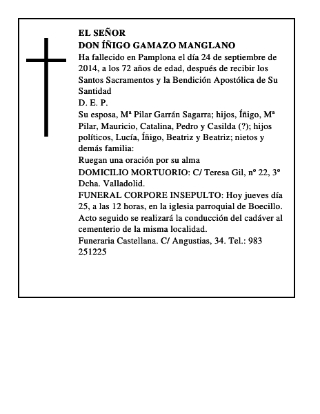Don Íñigo Gamazo Manglano