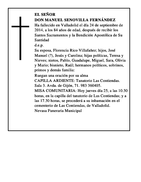 Don Manuel Senovilla Fernández