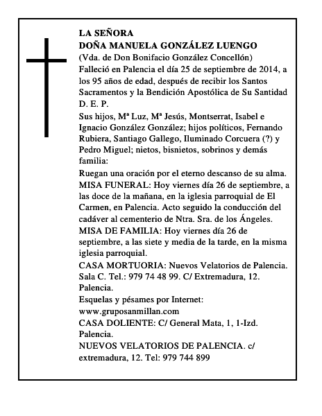 Doña Manuela González Luengo