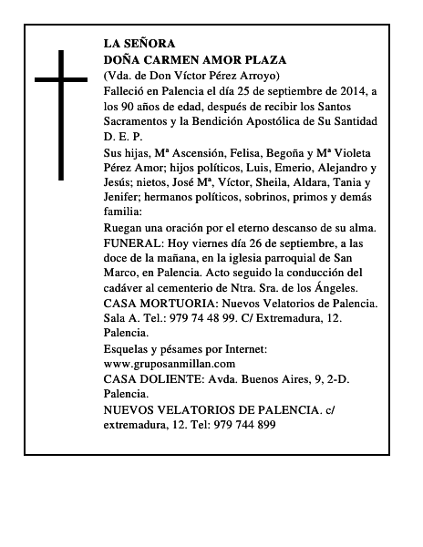 Doña Carmen Amor Plaza