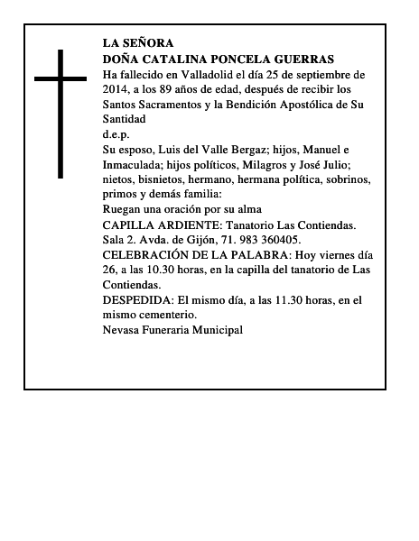 Doña Catalina Poncela Guerras