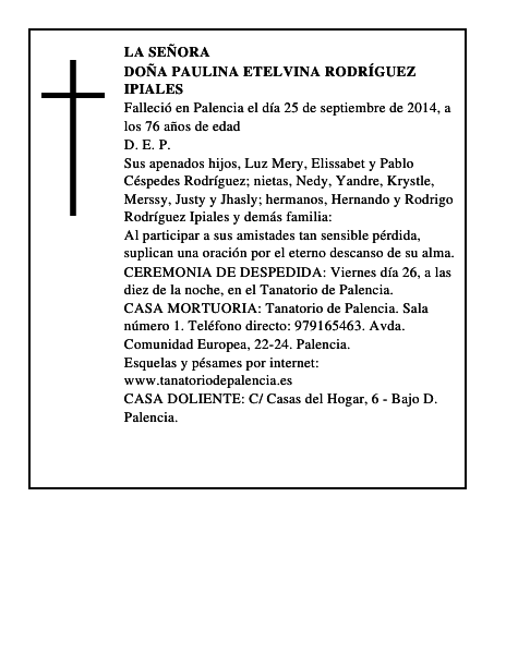 Doña Paulina Etelvina Rodríguez Ipiales