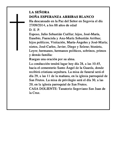 Doña Esperanza Arribas Blanco