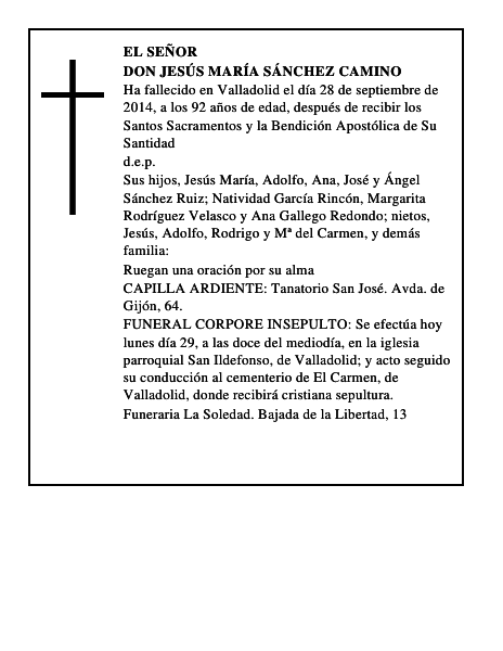 Don Jesús María Sánchez Camino