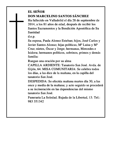 Don Marcelino Santos Sánchez