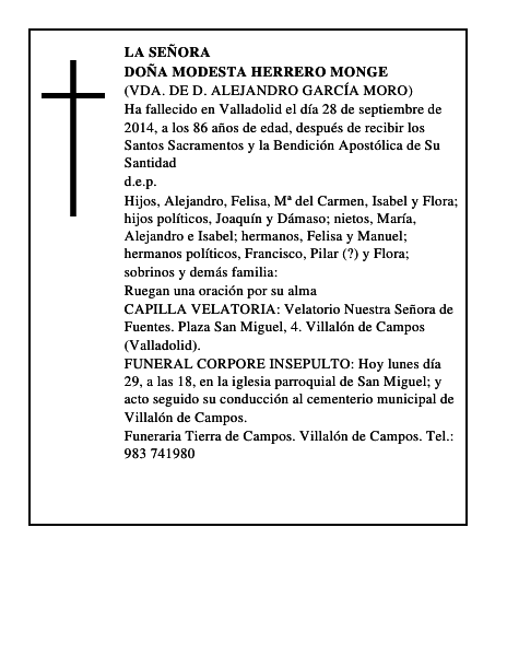 Doña Modesta Herrero Monge