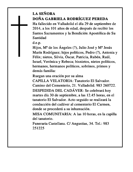 Doña Gabriela Rodríguez Pereda