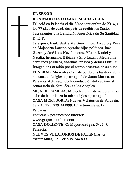 Don Marcos Lozano Mediavilla