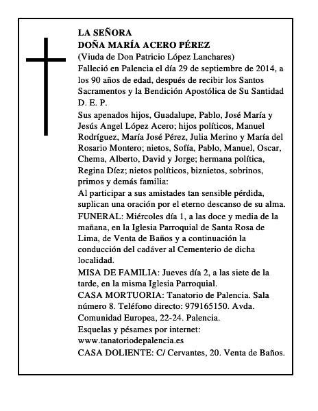 Doña María Acero Pérez