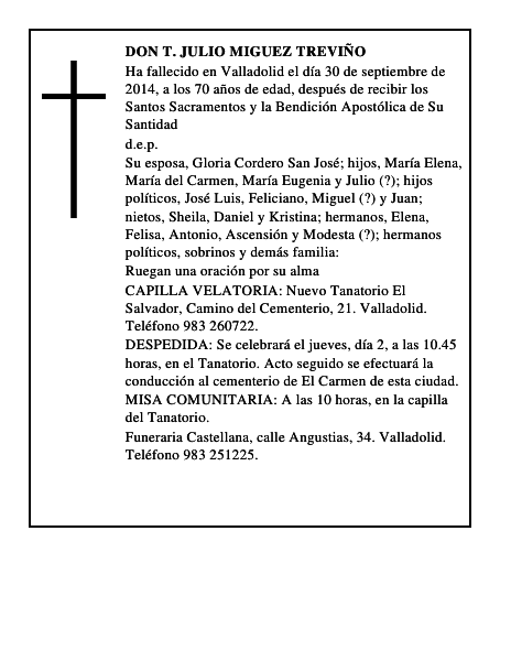 Don T. Julio Miguez Treviño