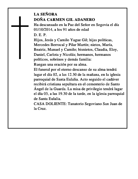 Doña Carmen Gil Adanero