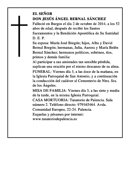 Don Jesús Ángel Bernal Sánchez