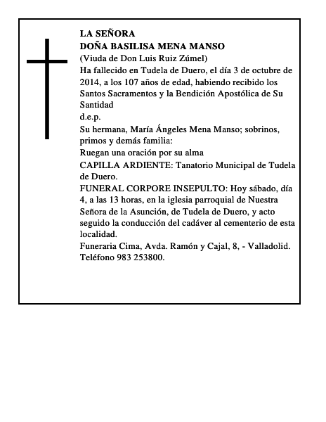 Doña Basilisa Mena Manso