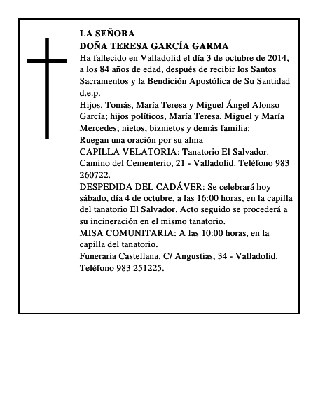 Doña Teresa García Garma