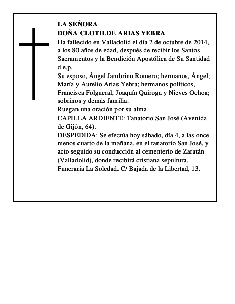 Doña Clotilde Arias Yebra