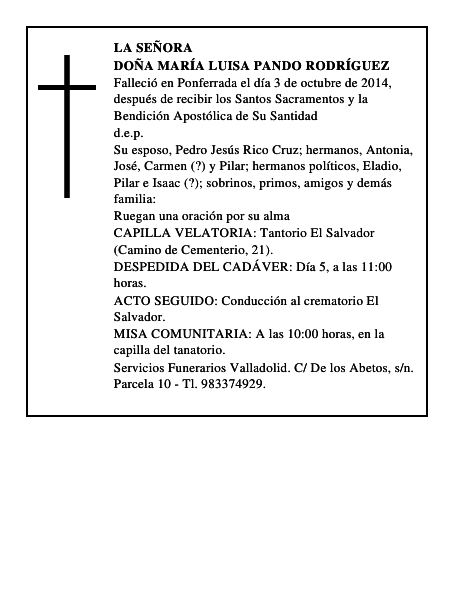 Doña María Luisa Pando Rodríguez