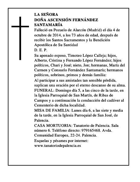Doña Ascensión Fernández Santamaría