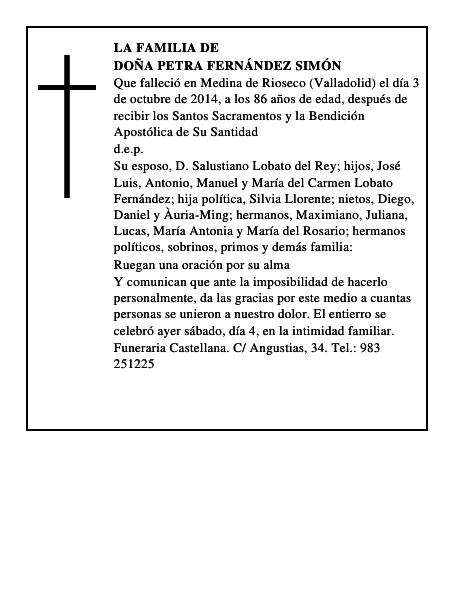 Doña Petra Fernández Simón