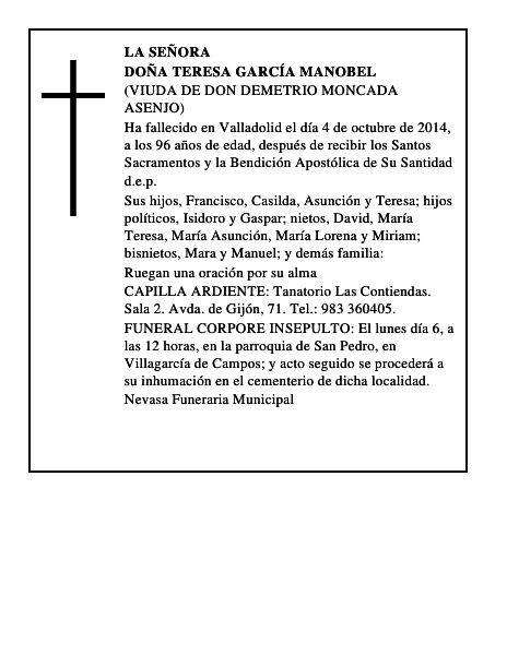 Doña Teresa García Manobel