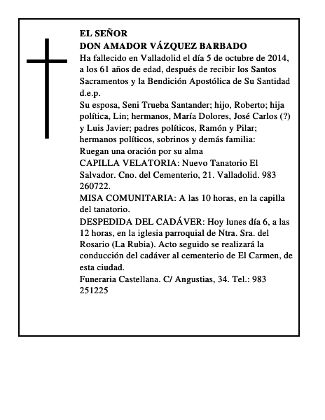 Don Amador Vázquez Barbado