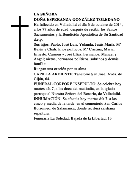 Doña Esperanza González Toledano