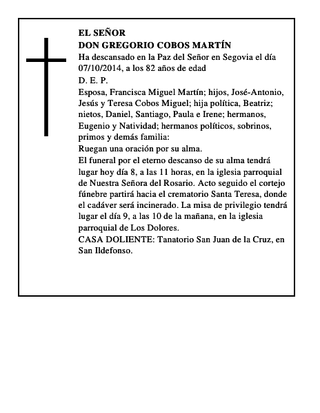 Don Gregorio Cobos Martín