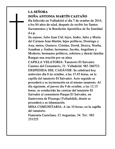 Doña Antonia Martín Castaño
