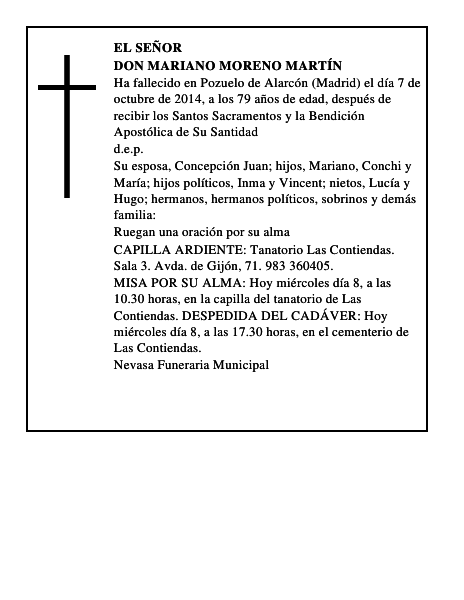 Don Mariano Moreno Martín