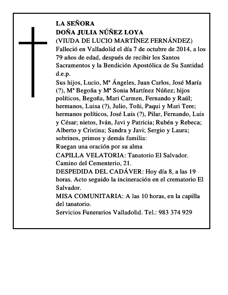 Doña Julia Núñez Loya