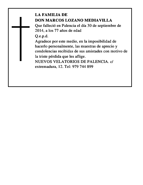 Don Marcos Lozano Mediavilla