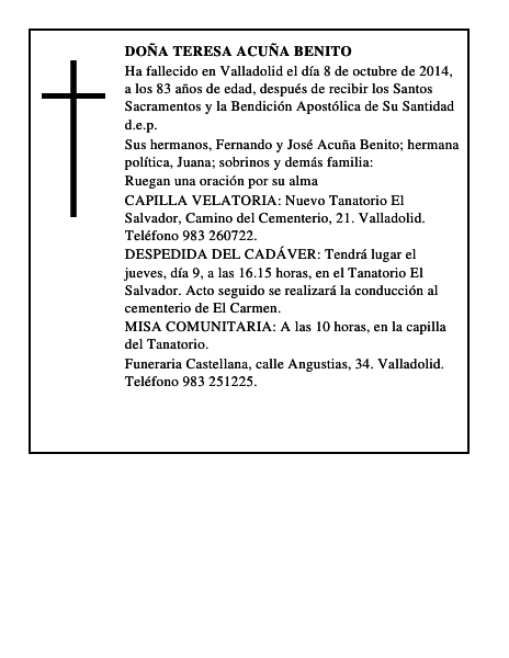 Doña Teresa Acuña Benito